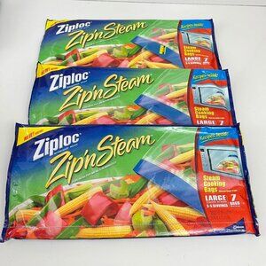 Ziploc Zip N Steam Cooking Bags 7 per package NEW Sealed Large Discontinued 3pk